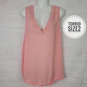 Torrid Size 2 Pink VNeck Tank Top